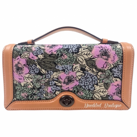 COACH Chain Clutch With Heritage Floral Crossbody - Picture 2 of 14